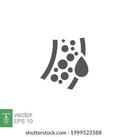 Blood vessel glyph icon. Bloods Capillary tube, Human circulatory system flow in vein. Simple pictogram for science, Body anatomy Symbol. Vector illustration. Design on white background. EPS 10