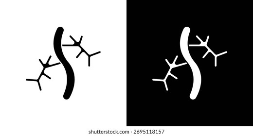 Blood vessel icon vector, filled flat sign, solid pictogram. Symbol, logo illustration.