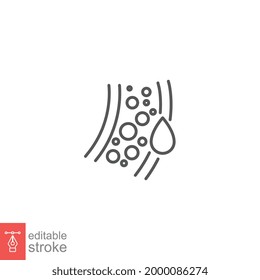 Blood vessel line icon. Bloods Capillary tube, Human circulatory system flow in Artery. Simple pictogram for science Body anatomy Editable stroke Vector illustration Design on white background EPS 10