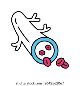 Blutgefäß Vektor Gefüllte Kontur Illustration Stil Symbol. EPS 10-Datei