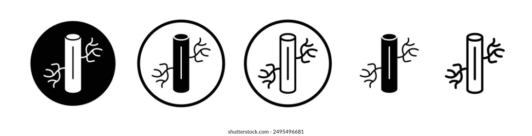 Blood Vessel vector icon set in black and white color.