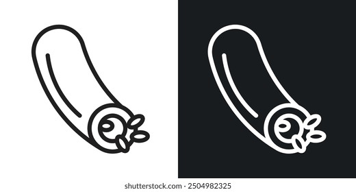 Conjunto de íconos de Vector de vasos sanguíneos con estilo relleno y delineado en blanco y negro.