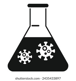 Blut-Virus-Kolben-Symbol einfacher Vektor. Die Leute tun es. Systemschutzbakterien