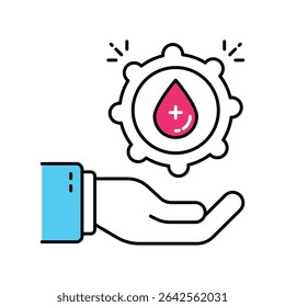 blood Virus Vector Filled outline illustration style icon. EPS 10 file