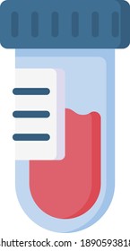 Blood in vitro. Barcode. Flat design. Medical tests
