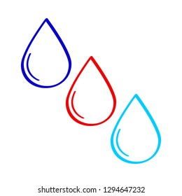 Blood or water drop icon. Vector illustration. Rain drop.