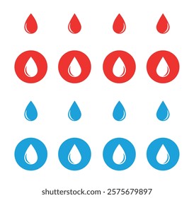 Blood and Water drops icon. vector illustration