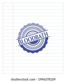 Dibujo del emblema del baño de sangre con efecto de pluma. Tinta azul. Ilustración vectorial. Detallado. 