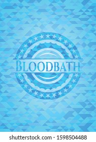 Bloodbath sky blue emblem. Mosaic background