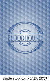 Bloodhound blue badge with geometric pattern. Vector Illustration. Detailed.