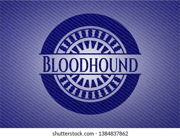 Bloodhound emblem with denim texture. Vector Illustration. Detailed.