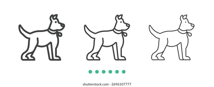 Icono de Bloodhound. Vector de icono de línea delgada