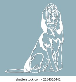 Bloodhound - vector isolated illustration for laser cutting...