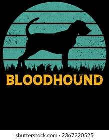 Bloodhound Vintage Tshirt Design,print ready typography style, clothing template, tee, graphic symbol. Perfect for teen clothes. Vector illustration
