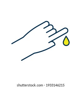 Bloodletting RGB Color Icon. Blood Withdrawal From Patient Finger. Serious Illness Cure. Lab Test. Therapeutic Purpose. Ancient Medicine Practice. Health Restoring. Isolated Vector Illustration