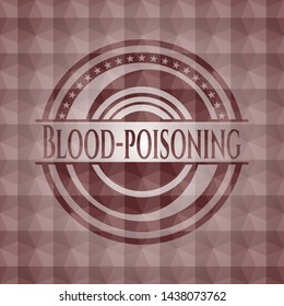 Blood-poisoning red seamless geometric pattern emblem. Seamless.