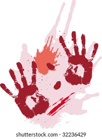 Sangre textura gruesa con las manos
