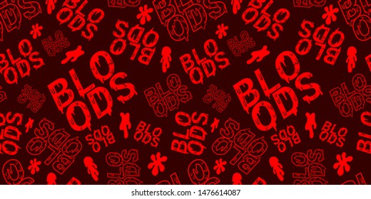 Bloods seamless pattern, pattern design, wall art, background, vector eps 10.