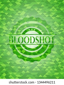 Bloodshot green emblem with mosaic background