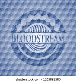 Bloodstream blue badge with geometric pattern.