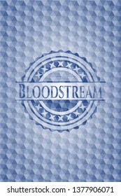 Bloodstream blue polygonal badge.