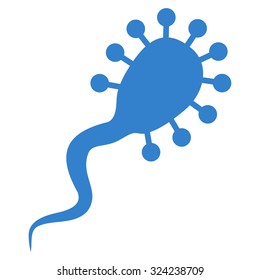 Bloodsucker vector icon. Style is flat symbol, cobalt color, rounded angles, white background.