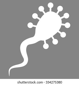 Bloodsucker vector icon. Style is flat symbol, white color, rounded angles, gray background.