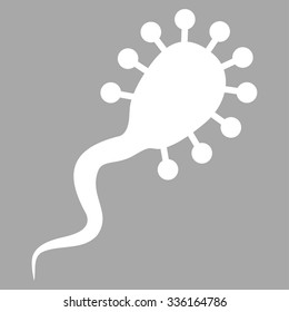 Bloodsucker vector icon. Style is flat symbol, white color, rounded angles, silver background.