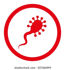 Bloodsucker vector icon. Style is flat rounded symbol, red color, rounded angles, white background.