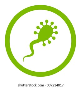 Bloodsucker vector icon. Style is flat rounded symbol, eco green color, rounded angles, white background.