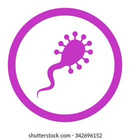 Bloodsucker vector icon. Style is flat rounded symbol, violet color, rounded angles, white background.