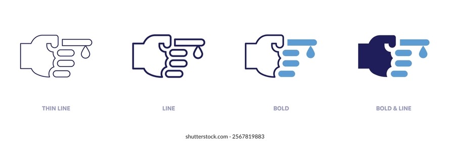 Bloodtest icon in 4 different styles. Thin Line, Line, Bold, and Bold Line. Duotone style. Editable stroke.