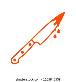 Bloodthirsty Knife Halloween Icon Vector Orange Stock Vector (Royalty ...