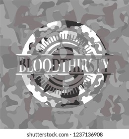 Bloodthirsty on grey camo texture