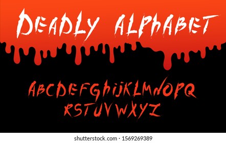 bloody alphabet vector image for design. deadly alphabet logo