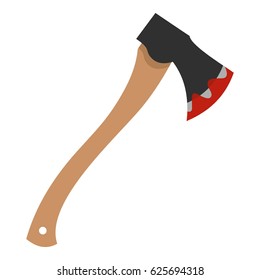 Icono de hacha sangrienta aislado en ilustración vectorial de fondo blanco
