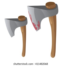 Bloody axe. Vector illustration.