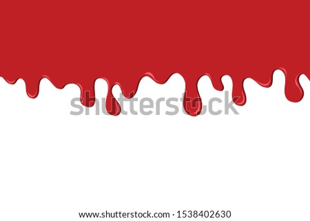 bloody background with copy space on white background. Colorful red flow drops. Seamless red slime pattern. vector illustration in flat design.