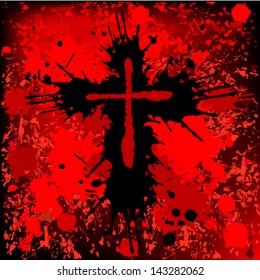 bloody background with a cross