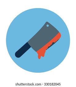 
Bloody Cleaver Colored Vector Icon
