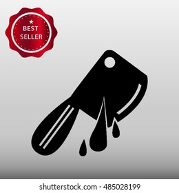 Bloody Cleaver Vector Icon Illustration