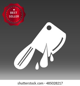Bloody Cleaver Vector Icon Illustration