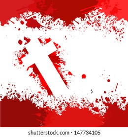 the bloody cross in a frame