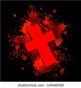 bloody cross. Vector 