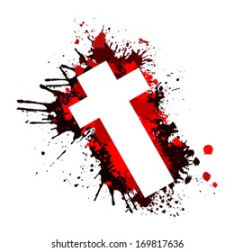 the bloody cross. Vector