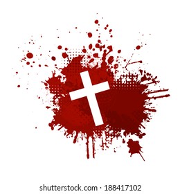 the bloody cross. Vector