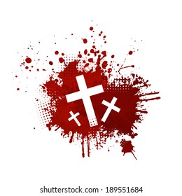 the bloody cross. Vector 