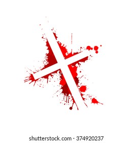 the bloody cross. Vector