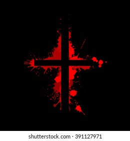 the bloody cross. Vector