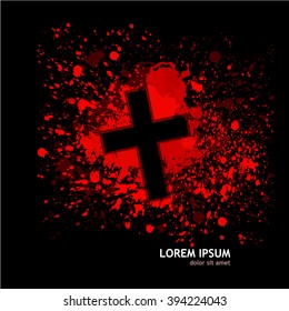 bloody cross. Vector